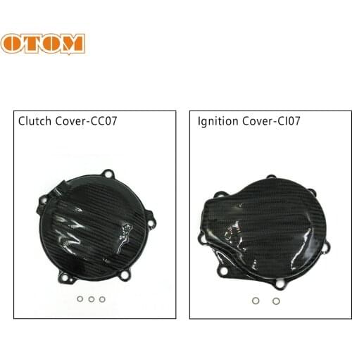 OTOM For KTM EXC XCW SX 450 500 Dirt Bike Enduro Black Carbon Fiber Stator Magneto Cover and Clutch Cover Motorcycle Accessories