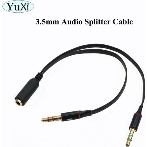 YuXi 3.5mm Stereo Audio Male To 2 Female Headphone Microphone Y Splitter Audio Cable Cord Wire Adapter For PC Notebook Laptop