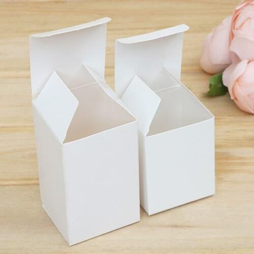 50 pcs sizes Blank white paper packaging recycled kraft paper gift box handmade soap packaging cardboard packing carton box