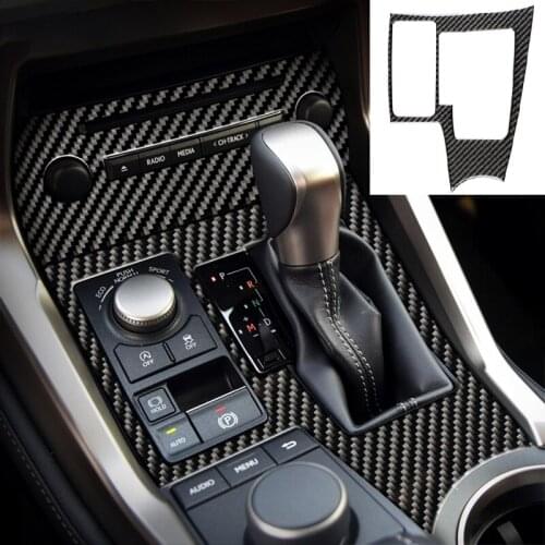 Fit For Lexus NX 200 200t 300h 2014-2019 Carbon Fiber Car Gearshift Panel Frame Cover Stickers Gear Panel Decorate Interior Trim