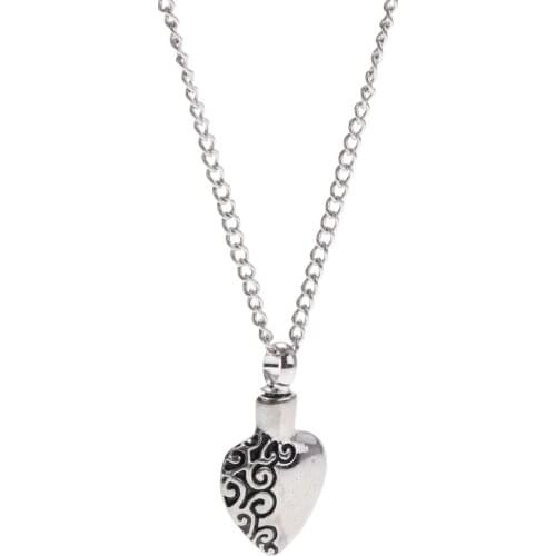 Prettyia Love Heart Screw Open Pendant Urn Ash Perfume Holder Chain Necklace
