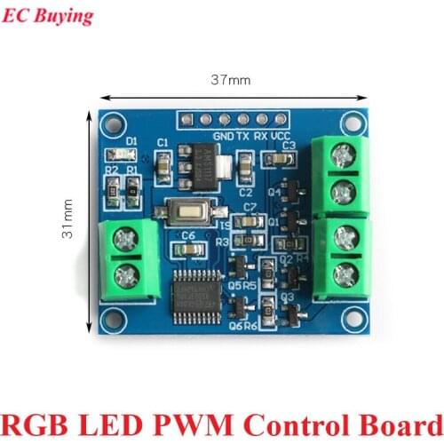 RGB LED Light PWM Control Board Dimmer Programmable Full Color Controller