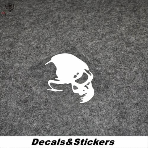 NO.L132 Skull Totem White 3M Reflective Modified Stickers Car Glass Waterproof MOTO GP Decals Racing Motorcycle
