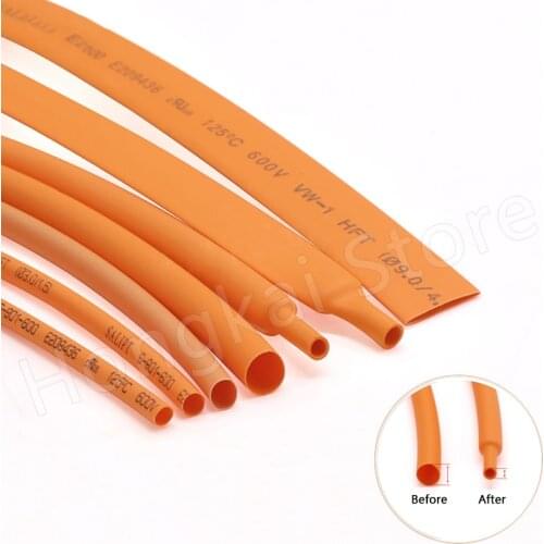 Orange Heat Shrinkable Tube Φ1mm- Φ50mm 2:1 Shrink Polyethylene Cable Wire Electrical Sleeving