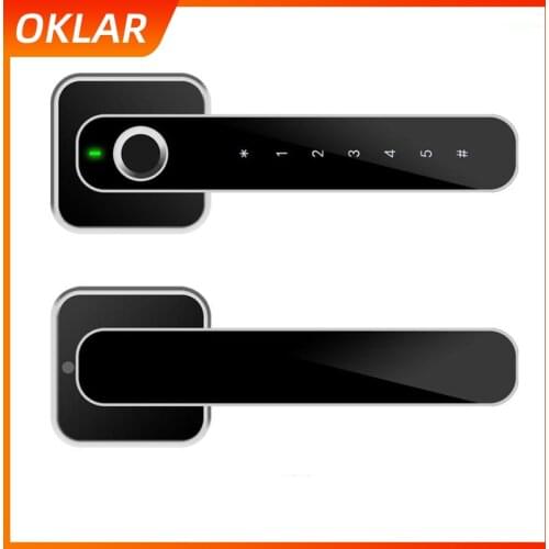 OKLAR Biometric Fingerprint Lock Intelligent Smart Electronic Door Lock Password TypeC interface Charging for Home office indoor
