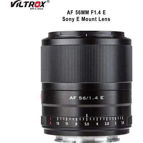 Viltrox 56mm F1.4 Auto Focus E Prime Large Aperture Portrait Lens APS-C AF Camera Lens for Sony E-mount Lens A7R IV A7III A6600