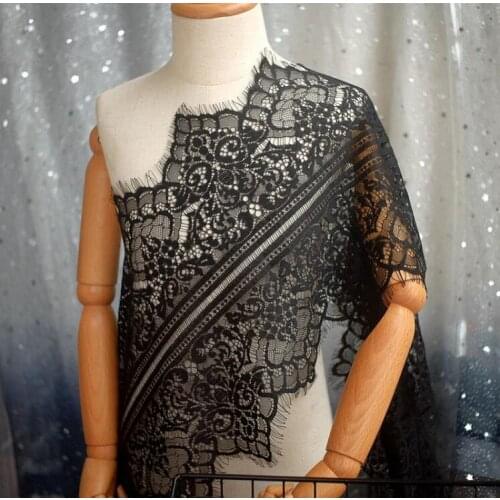 1Meter 29CM Wide European Style Womens Lingerie Nylon Eyelash Lace Trim Clothing Accessories Bridal Veil Underwear Trimmings DIY