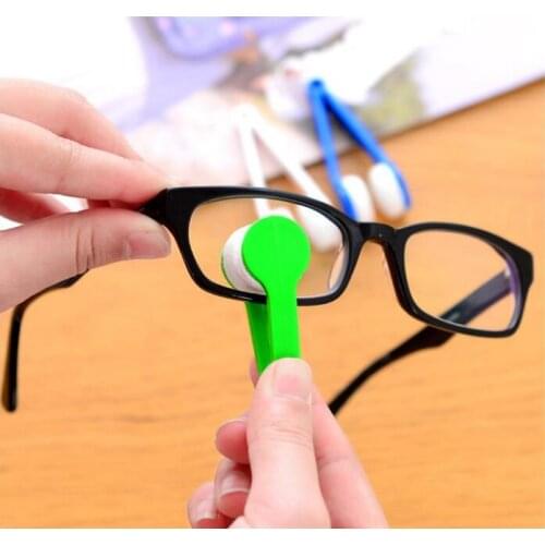 1PC 5Color Mini Microfiber Two-side Sunglasses Brush Eyeglass Cleaner Brush Rub Kitchen Towel Cleaner Glasses Clean Tool Brush