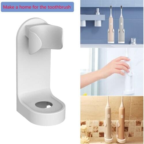 1Pc Creative Traceless Stand Rack Toothbrush Organizer Electric Toothbrush Wall-Mounted Holder Space Saving Bathroom Accessories