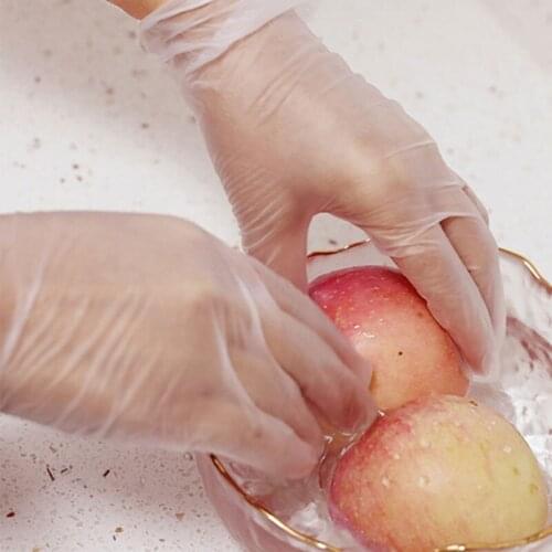 100 Disposable PVC Gloves Food Grade Transparent Plastic Catering Kitchen Baking Beauty Inspection Thickening