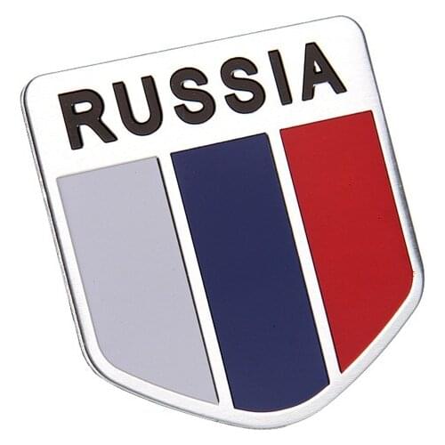 3D Aluminum Russia Flag car sticker accessories stickers For bmw benz audi ford focus chevrolet skoda honda toyota mazda