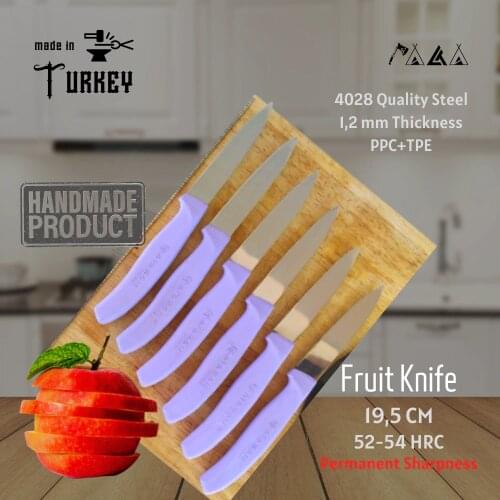 ATASAN 6 Pcs Fruit Knife High Quality Stainless Steel Chef Kitchen Vegetable Fruit Slicer Knife Made in Turkey Sharp