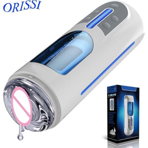 ORISSI Automatic Male Masturbator, USB Rechargeable Male Hands Free Masturbators , Telescopic Sex Machine Adult Sex Toys