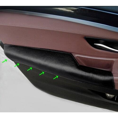 Car Driving Side Cow Leather Door Armrest Handle Pull Protection Cover for BMW 5 Ser F10 F18 2011 2012 2013 2014 2015 2016 2017