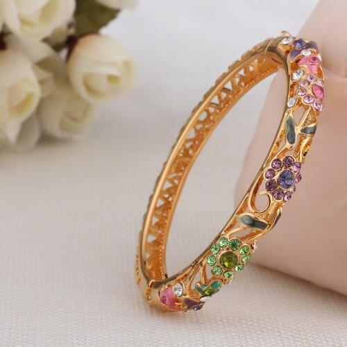 Free shipping hollow-out enamel cloisonne bracelet gold-plated jewelry female fashionable wide bracelet restoring ancient ways