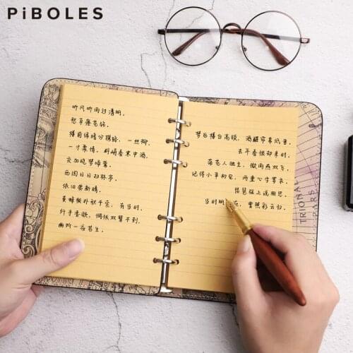 Handmade Genuine Leather Travelers Notebook Vintage Cowhide TN Diary Journal B6 Note Book Loose Leaf Planner Sketchbook