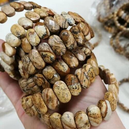 Natural picture jaspers stone bracelet natural stone beads bracelet DIY jewelry bracelet for woman wholesale