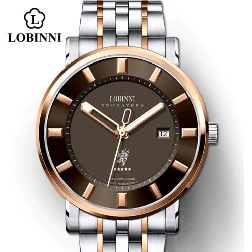 Switzerland LOBINNI Top Luxury Brand Watches Men Sapphire relogio Japan MIYOTA Automatic Mechanical Mens Clock