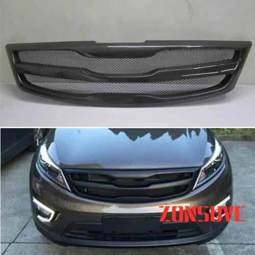 Body Kit Front Bumper Cover Refitting Grill Accessories Carbon Fibre Racing Grille Use For Kia Sportage R 2015 2016 Year