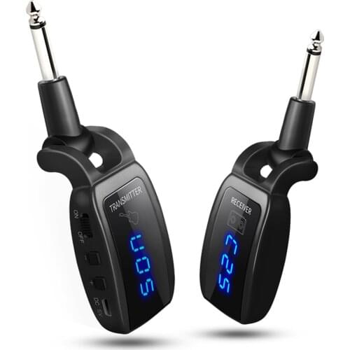 Digital UHF Audio Wireless Guitar System 15 Channels 50m Rechargeable Electric Bass Guitar System Transmitter Receiver