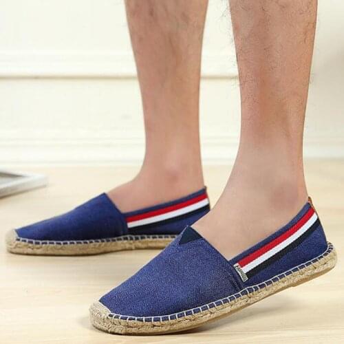Pop Girl Canvas Driving Loafers Flats Hemp Insole Fisherman ShoesSummer Ethnic Style Women Espadrille Casual Flats Shoes RTG67