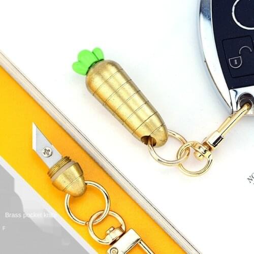 Mini Plant Shape Knife Creative Key Chain Cool Metal Key Pendant Multi-Function Unpacking Artifact