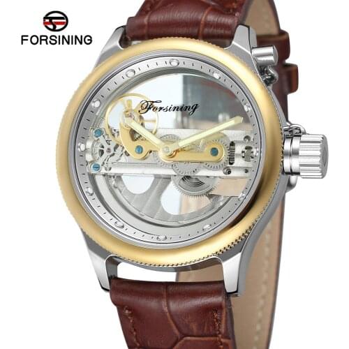 Fashion Mechanical Sport Design Bezel Golden Watch Mens Watches relogio masculino skone reloj mujer Automatic Mechanical Watch