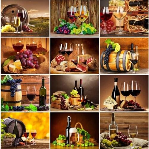 MomoArt 5D DIY Diamond Painting Wine Craft Kit Diamond Embroidery Landscape Diamond Mosaic Kitchen Home Decorations