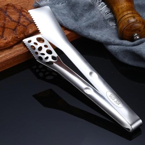 Non-Slip Stainless Steel Food Tongs Meat Salad Bread Serving Tongs For Barbecue Kitchen Accessories Cooking Utensils