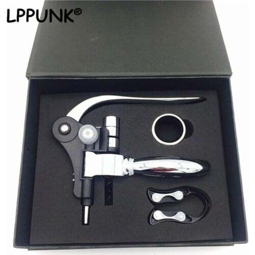 New BPA FREE Popular zinc alloy rabbit shape Environmental plating Stainless steel red wine Rabbit head opener gift box sets