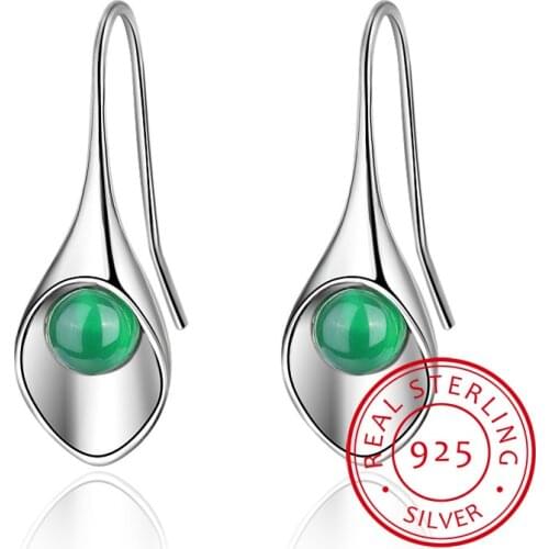 New Fashion 925 Sterling Silver Earrings For Women Jewelry Girl Fashion Pearl Red Earrings Girl Party Accessories