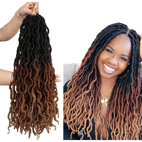 Ombre faux locs crochet hair 18 inch soft dreads dreadlocks hair synthetic curly braiding hair extensions