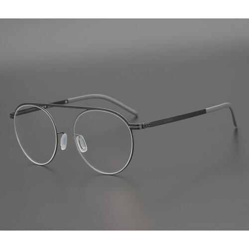 High quality ultralight titanium oval eyeglass frame for men and women Myopia optical prescription reading glasses Gradient lens