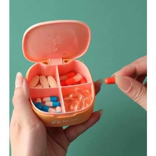 4 Grids Daily Pill Case Box Medicine Tablet Dispenser Organizer Pill Box Splitters Mini Pill Storage Organizer Container