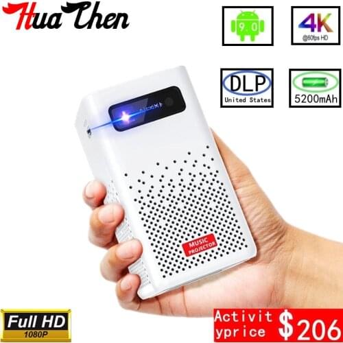 Android Smart Projector WIFI Pico LED DLP Full 1080P HD 4K Bluetooth 3D Projector on the same screen for mobile and tablet