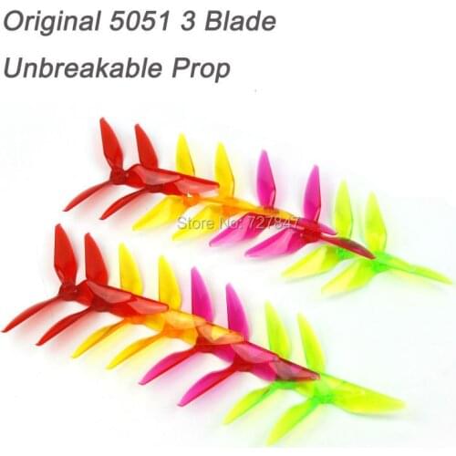8 pair RC 5051 3 Blade Tri blade Transparant Propeller for FPV Race Drone QAV-X 5" Racing Quadcopter