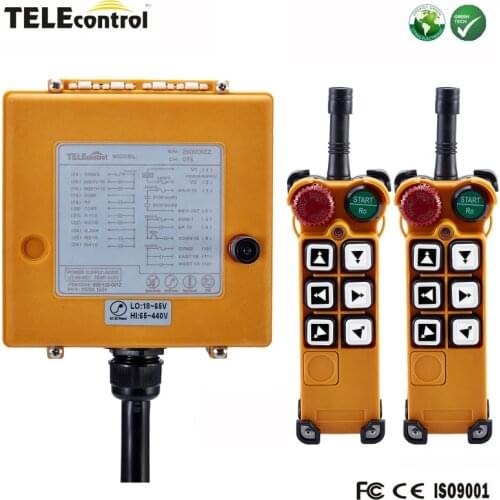 RF 433Mhz 6 two-steps push buttons multiple control eot crane industrial wireless radio remote controller with 2 transmit F26-C3