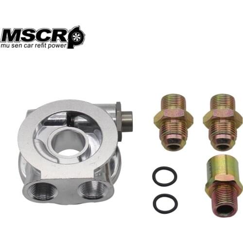 Oil Cooler Filter Sandwich Plate Thermostat Adaptor AN10 Fittings 3/4" 16-UNF Oil Filter Oil AdapterMSCRP-YX00236