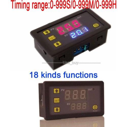 Dc 24v Cycle Timer Delay Time Switch Digital Dual display Relay Module 0-999 hr/min/sec