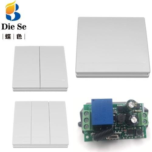 433MHz Universal Wireless Remote Controls 86 Wall Panel RF Transmitter 1 2 3 Buttons and 220V 1CH rf relay receiver switch