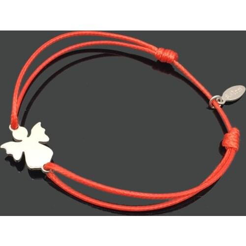 Wish Card Bracelet Stainless Steel Charm Cord Friendship Bracelet Angel Charm Adjustable String Lucky Bracelet For Women Girls