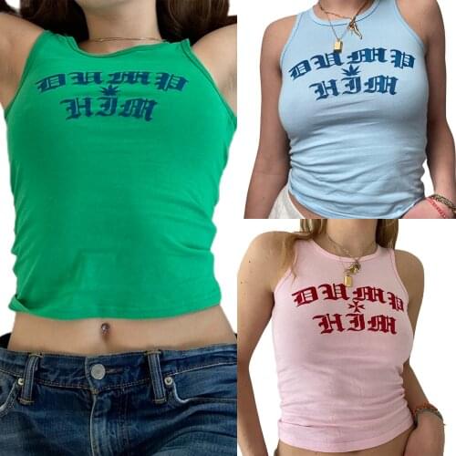 2021 Female Vest Summer Floral-Print Round Collar Sleeveless Tops Camisole for Women, Blue/Green/Pink, S/M/L