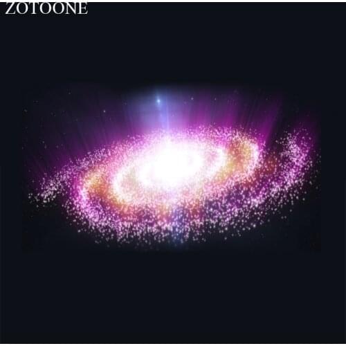ZOTOONE Sewing Motif Rhinestones for Needlework Crystal Clear Hotfix Rhinestone Galaxy Applique for Clothes Decoration E