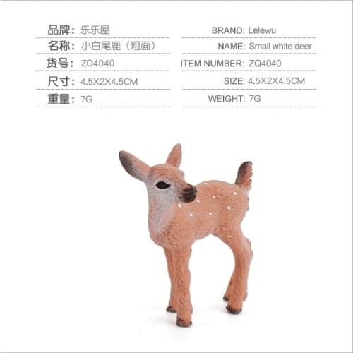 4.5cm 1pc Wild Animal Model White Tailed Baby Deer Model Figurines Educational Toys Gifts For Kids DIY