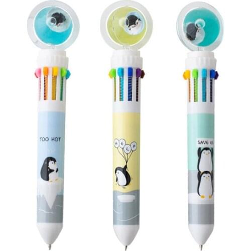 1PCS Creative Cute Cartoon 10 Color Oil Ballpoint Pen Gift School&Office Supplies Stationery Wholesale
