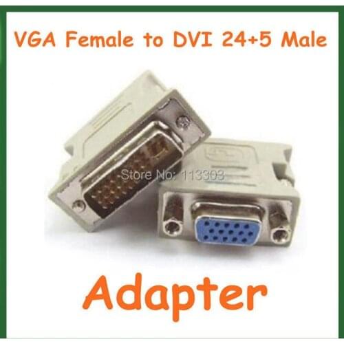 20pcs VGA Female to DVI 24+5 Pin Male Adapter to 15 Pin VGA Female Connector Extender Converter