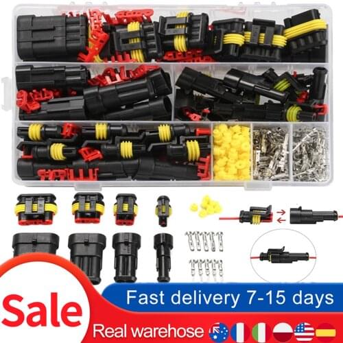 2021 Dropshipping 352pcs HID Waterproof Connectors 1/2/3/4 Pin 26 Sets Car Electrical Wire Connector Plug Truck Harness 300V 12A