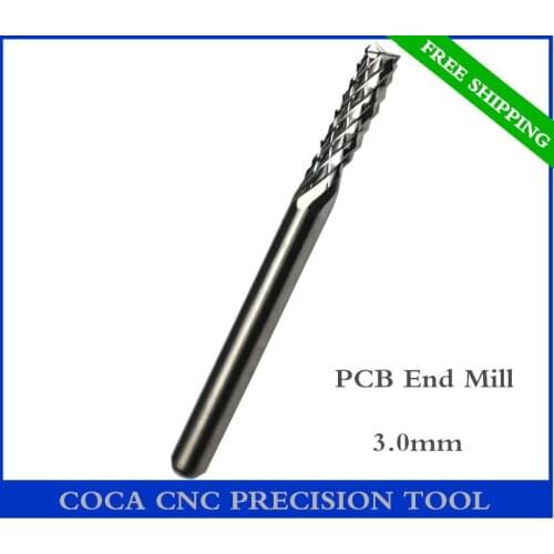 3.0mm,Free shipping,CNC Computer machine tool,Print Circuit Board End Mill,Solid Carbide Micro Corn drill bit,Mould, plastic