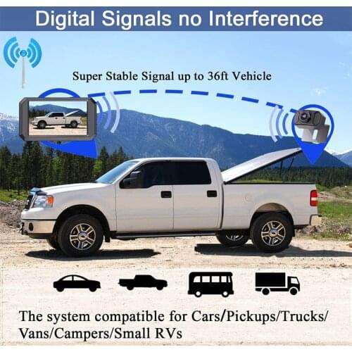 5 Inch Digital Wireless Backup Camera System 1080P HD Rear View Camera IP68 Waterproof Wireless Camera, For Truck Camper