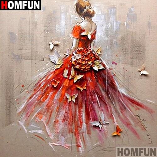 HOMFUN Full Square/Round Drill 5D DIY Diamond Painting "Girl back view" Embroidery Cross Stitch 5D Home Decor A08052